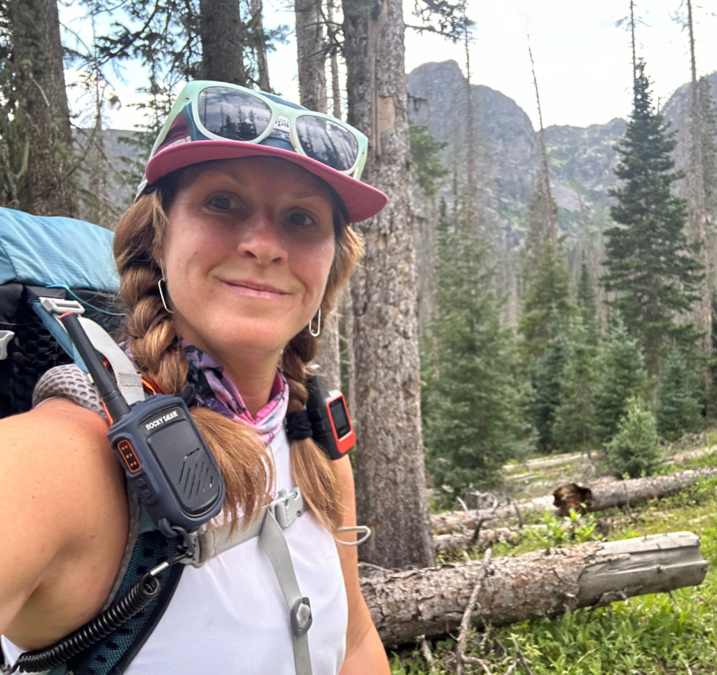 Photo of Founder, Leigh in the outdoors